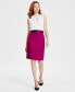 ფოტო #1 პროდუქტის Women's Belted High-Waisted Pencil Skirt