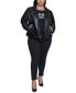 Фото #5 товара Plus Size Faux-Leather Asymmetric Moto Coat, Created for Macy's