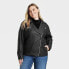 Фото #1 товара Women's Oversized Faux Leather Moto Jacket - Universal Thread Black XXL