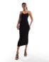 Фото #4 товара ASOS DESIGN notched neckline midi dress with cross straps in black