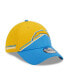 ფოტო #1 პროდუქტის Men's Gold, Powder Blue Los Angeles Chargers 2023 Sideline 39THIRTY Flex Hat