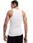 ASOS DESIGN muscle fit textured vest in white