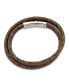 Фото #2 товара Stainless Steel Brown Braided Leather Wrap Bracelet