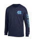 Men's Navy North Carolina Tar Heels Team Stack Long Sleeve T-shirt