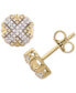 ფოტო #1 პროდუქტის Men's Diamond X Cluster Stud Earrings (1/4 ct. t.w.) in 10k Gold