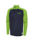 Men's Navy Seattle Seahawks Combine Authentic O-Line Raglan Half-Zip Jacket