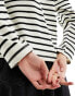 Mango stripe sweatshirt in black & white