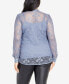 Фото #2 товара Plus Size Jade Lace Long Sleeve Shirt Top