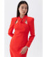 ფოტო #3 პროდუქტის Women's Tie Neck Midi Dress with Shoulder Pad