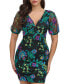 ფოტო #3 პროდუქტის Women's Embroidered Mesh-Sleeve Sheath Dress