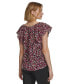 Фото #2 товара Women's Printed Short-Sleeve Blouse