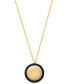 Фото #1 товара EFFY® Sapphire Polished Disc Halo 18" Pendant Necklace (1/3 ct. t.w.) in 14k Gold-Plated Sterling Silver