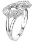 ფოტო #3 პროდუქტის Rhodium-Plated Baguette Crystal Infinity Statement Ring