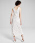 Фото #2 товара Women's Satin Sleeveless Maxi Dress, Created for Macy's