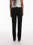 Topshop Tall tailored slim cigarette high-waisted pleat trouser in black