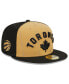 ფოტო #1 პროდუქტის Men's Gold, Black Toronto Raptors 2023/24 City Edition 59FIFTY Fitted Hat