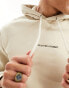 Selected Homme hoodie with embroidered logo in beige