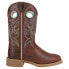 Justin Boots Liberty Water Buffalo Embroidery 11" Wide Square Toe Womens Brown