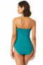 Фото #2 товара Anne Cole 296034 Ocean Green Twist Front Bandeaukini Swim Top Size Small