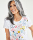 Фото #2 товара Petite Floral Graphic T-Shirt, Created for Macy's