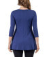 ფოტო #2 პროდუქტის Women's Three Quarter Sleeve V-neck Tunic Top