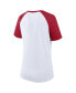 Фото #2 товара Women's White/Crimson Alabama Crimson Tide Plus Size Best Squad Shimmer Raglan Notch Neck T-Shirt