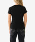 Фото #2 товара Women's Shorts Sleeve Crystal Logo Crew T-shirt
