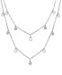 ფოტო #3 პროდუქტის Diamond Cluster & Polished Dangle Disc 18" Layered Necklace (1/4 ct. t.w.) in Sterling Silver, Created for Macy's