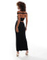 Фото #2 товара ASOS DESIGN slash neck bandeau maxi dress in black