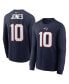 Фото #4 товара Men's Mac Jones Navy New England Patriots Player Name and Number Long Sleeve T-shirt