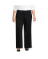 ფოტო #2 პროდუქტის Plus Size High Rise Crisp Poplin Chino Wide Leg Pants