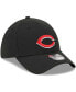 Фото #4 товара Men's Black Cincinnati Reds Logo 39THIRTY Flex Hat