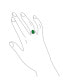 ფოტო #4 პროდუქტის Fleur De Lis Pave Accent AAA CZ Estate Large Oval Solitaire 7CT Cubic Zirconia Simulated Emerald Green Cocktail Statement Ring For Women