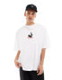 COLLUSION cherry print graphic t-shirt in white