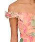 Фото #4 товара Women's Printed Off-The-Shoulder Chiffon Gown