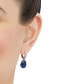 ფოტო #2 პროდუქტის Lab-Grown Sapphire (8-1/8 ct. t.w.) & Diamond (1/4 ct. t.w.) Pear Dangle Hoop Earrings in 14k White Gold