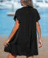 Women's Noir Flutter & Tie Mini Cover Up Dress