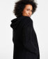 ფოტო #3 პროდუქტის Women's Hooded Open-Front Duster Cardigan, Created for Macy's