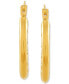 Greek Key Pattern Hoop Earrings in 14k Gold