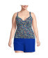 Фото #1 товара Plus Size DD-Cup Chlorine Resistant Wrap Underwire Tankini Swimsuit Top