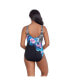 Фото #2 товара Women's Panel Scoopback Highneck One-Piece Swimsuit
