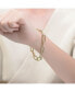 Фото #3 товара 14k Gold Plated Wide Medallion Mesh Link Bracelet