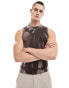 Фото #1 товара ASOS DESIGN muscle fit vest in washed brown