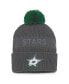 Men's Charcoal Dallas Stars Authentic Pro Home Ice Cuffed Knit Hat with Pom