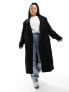 Фото #2 товара ASOS DESIGN Curve mid length dad coat in black