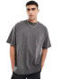 ASOS 4505 Icon oversized boxy heavyweight t-shirt with quick dry in washed black