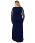 Фото #2 товара Plus Size Glitter-Sleeve Sheath Dress