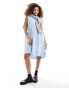 French Connection Rhodes poplin shirt mini dress in light blue