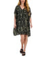 Фото #1 товара Women's Short Sleeve Printed Embellished Caftan Dress, Created for Macy's