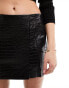 Фото #4 товара Mango mini croc detail skirt in black